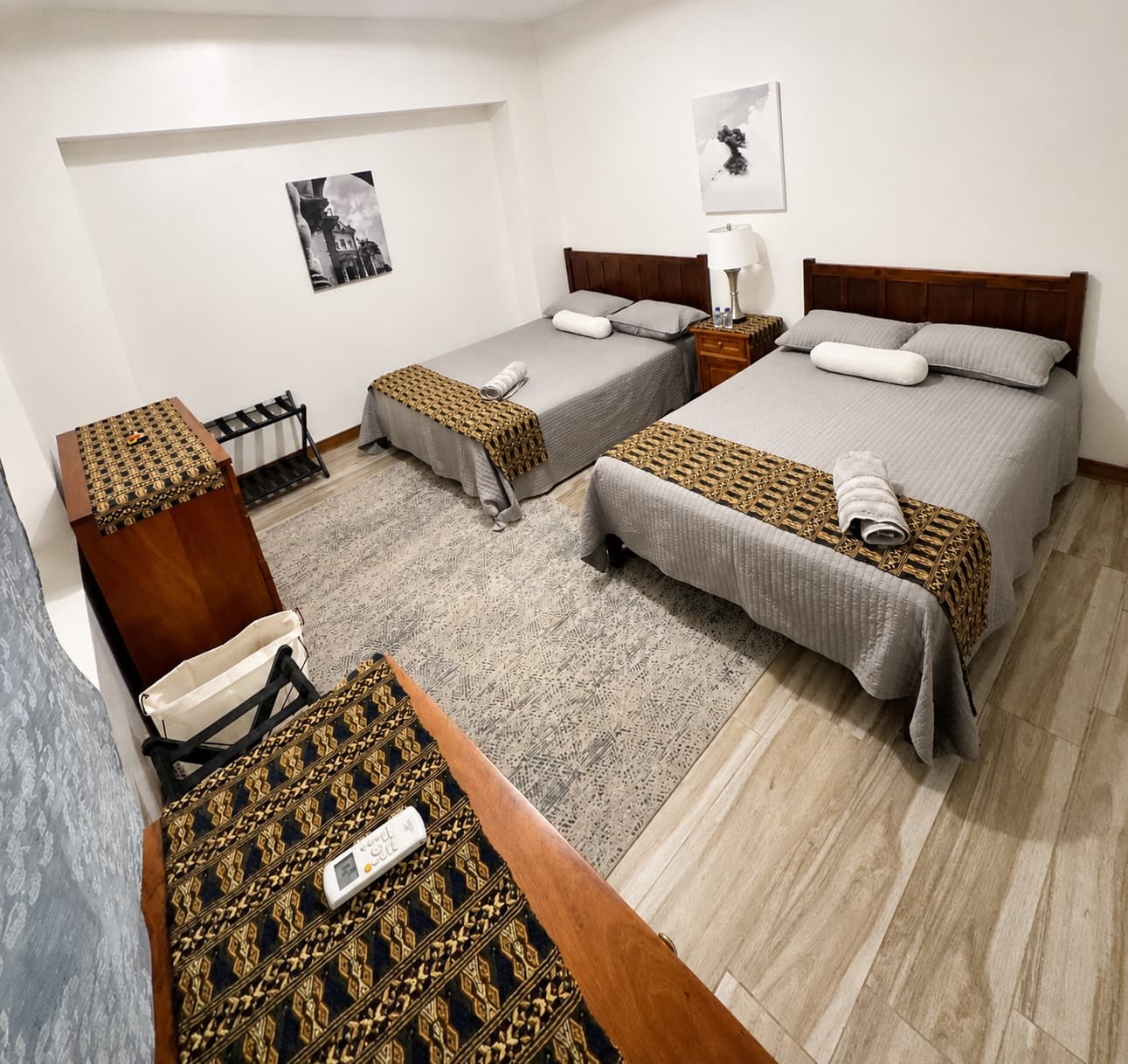 An air-conditioned guest room in the Big Buoys villa, Puerto San José, Guatemala